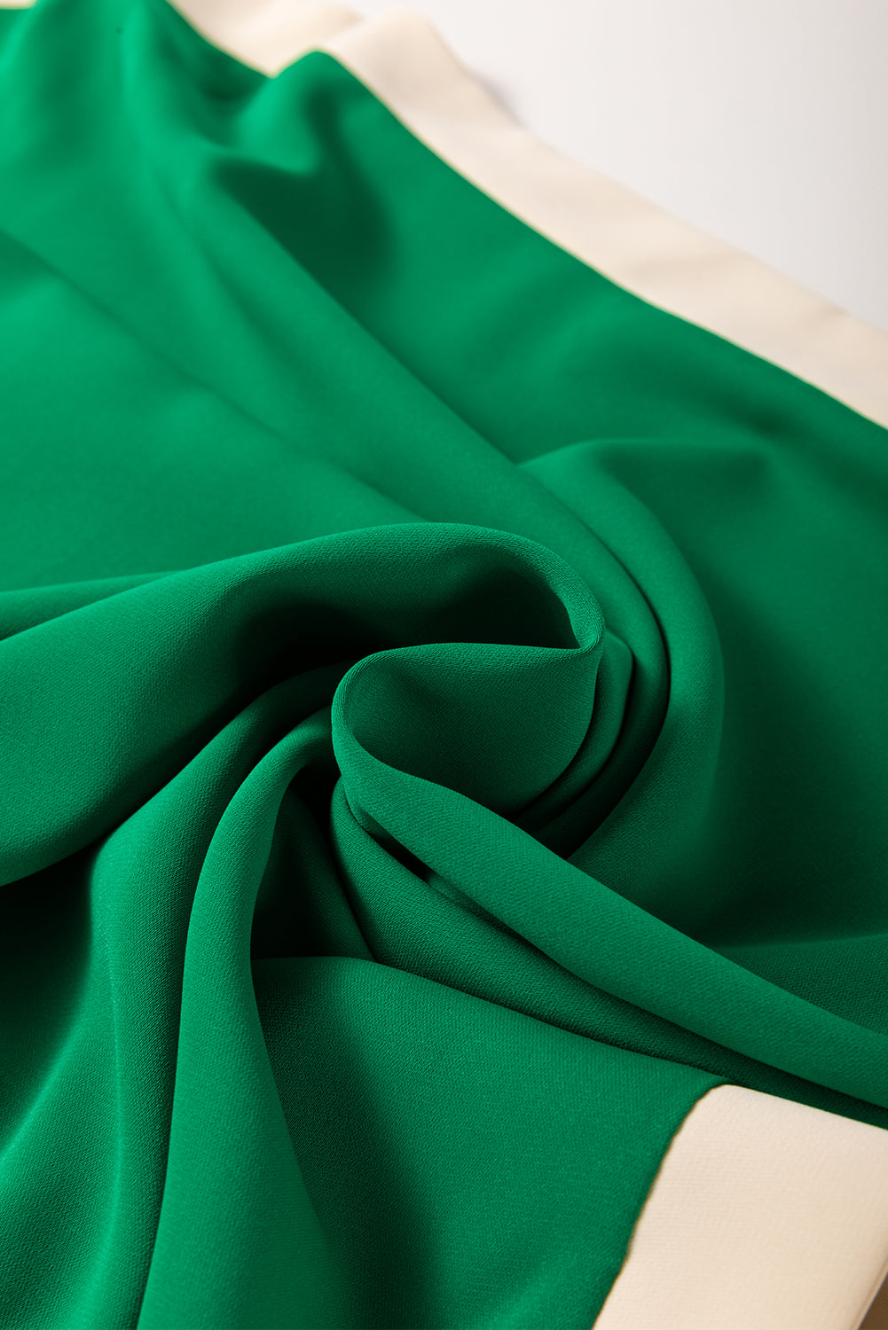 Green Oversized Color Block Boat Neck Tunic Blouse