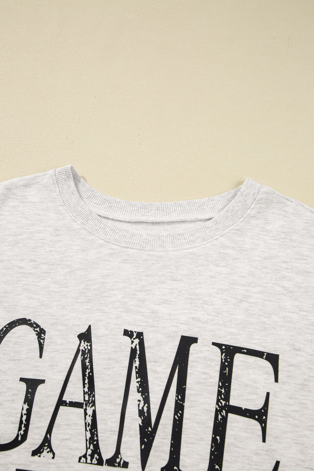 Black Vintage Washed GAME DAY Graphic Baggy Sweatshirt