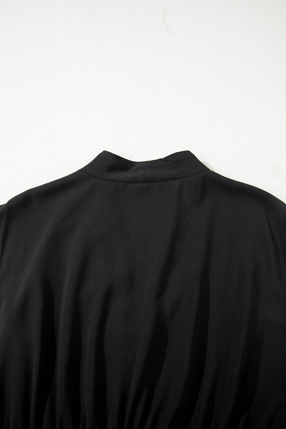 Black Sleeveless Zipped Front V Neck Sheared Waist Maxi Dress