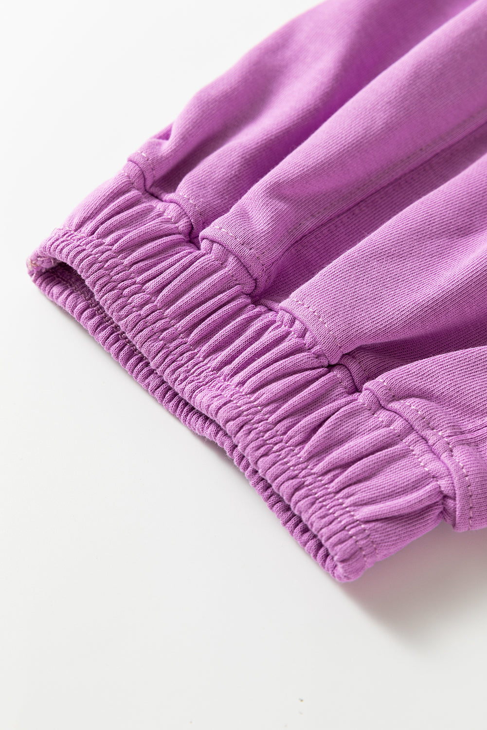 Lilac Drawstring Elastic Waistband Solid Color Jogger Pants