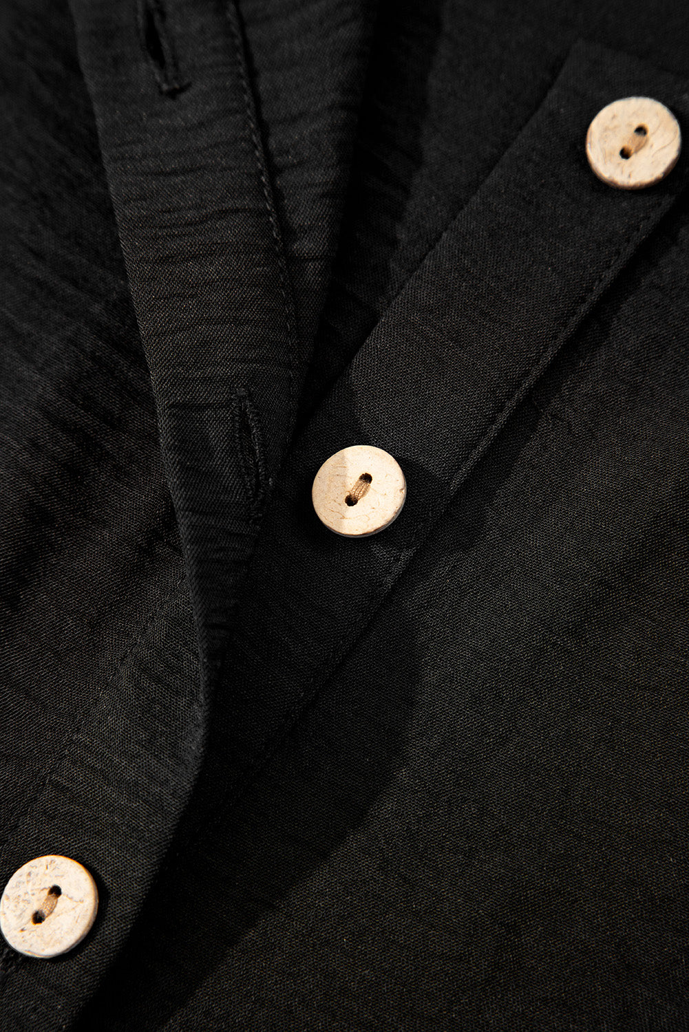 Black Buttoned Vest Drawstring Wide Leg Pants 2pcs Set