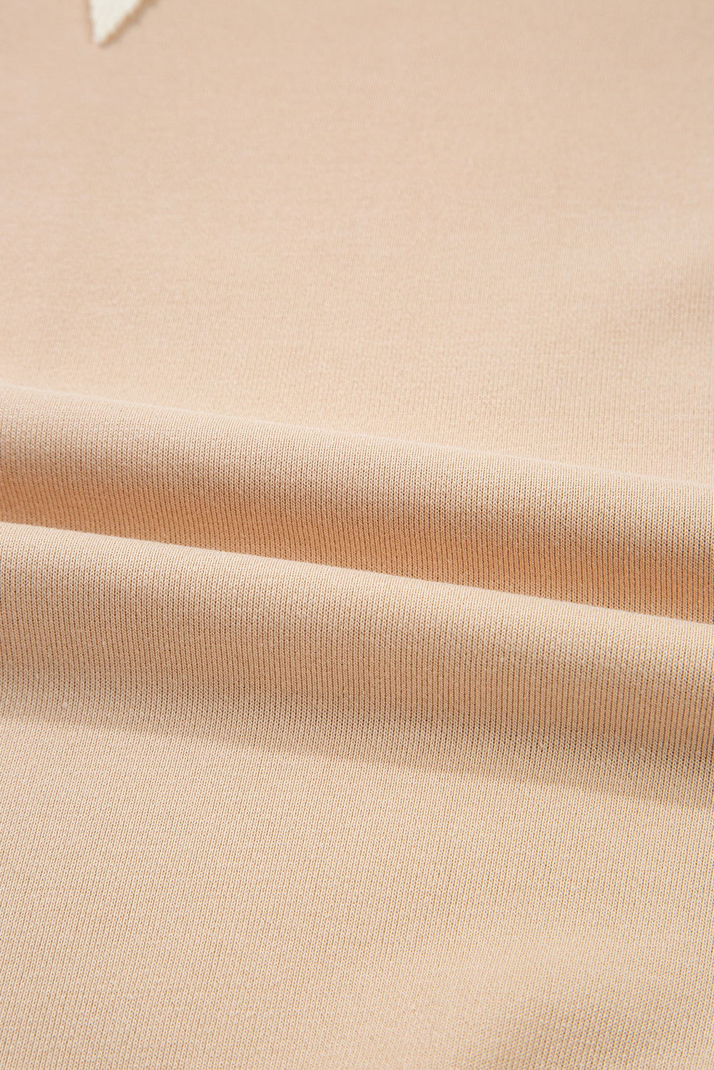 Light French Beige Color Block Textured Patchwork Pullover Sweatshirt