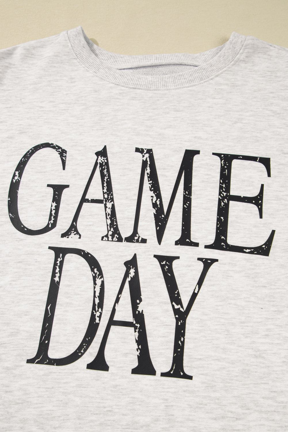 Black Vintage Washed GAME DAY Graphic Baggy Sweatshirt