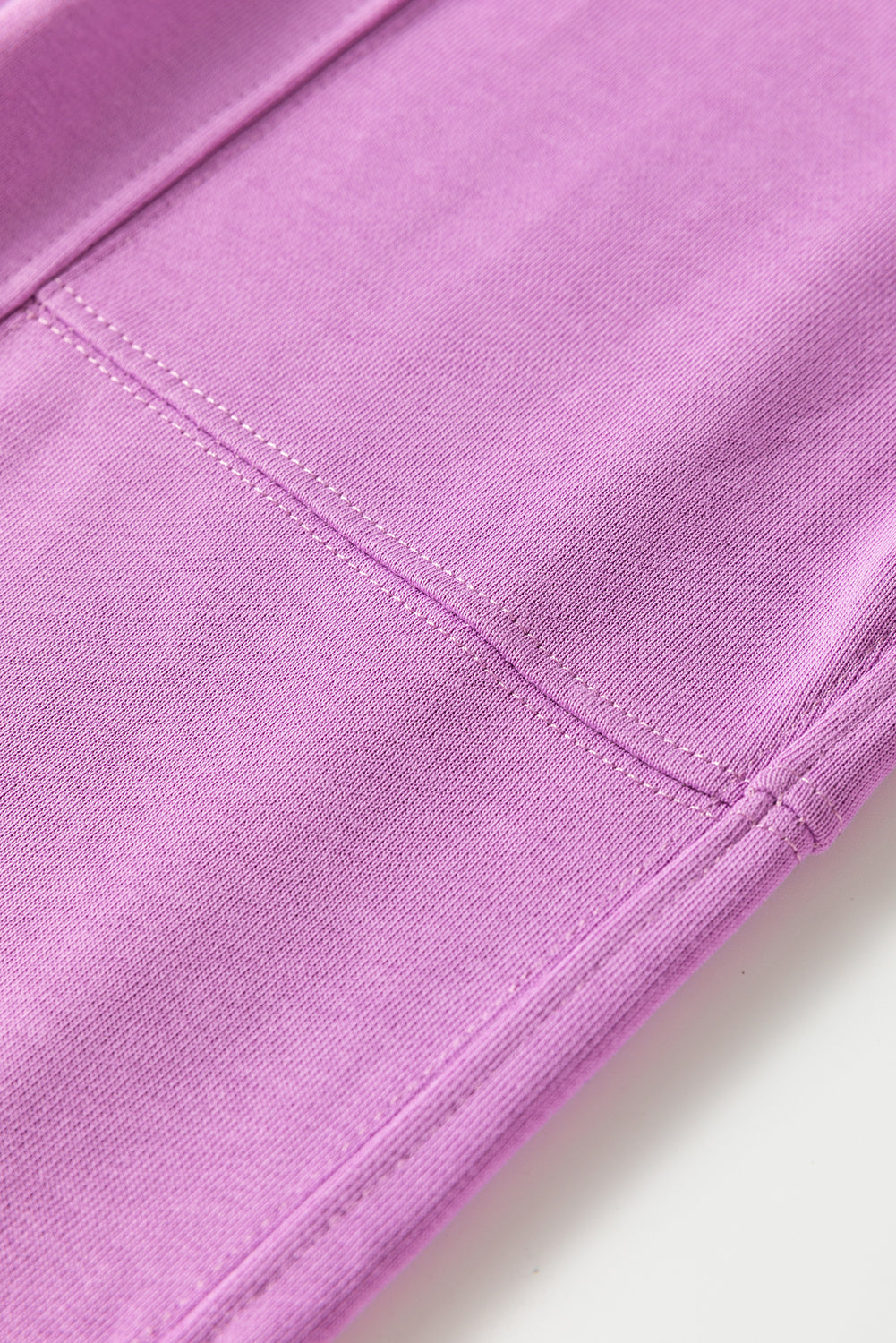 Lilac Drawstring Elastic Waistband Solid Color Jogger Pants